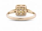 Early Art Deco Diamond Set Square Panel Ring In 18kt Yellow Gold And Platinum