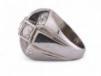 Retro Old Cut Diamond Set Bombe Ring In Platinum