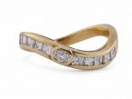 Modern Asymmetrical Channel Set Diamond Band In 18kt Yellow Gold
