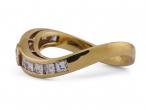 Modern Asymmetrical Channel Set Diamond Band In 18kt Yellow Gold