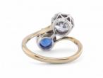 Sapphire and Diamond Toi et Moi Ring