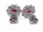 Ruby and Diamond Cluster Earrings