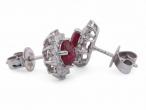 Ruby and Diamond Cluster Earrings