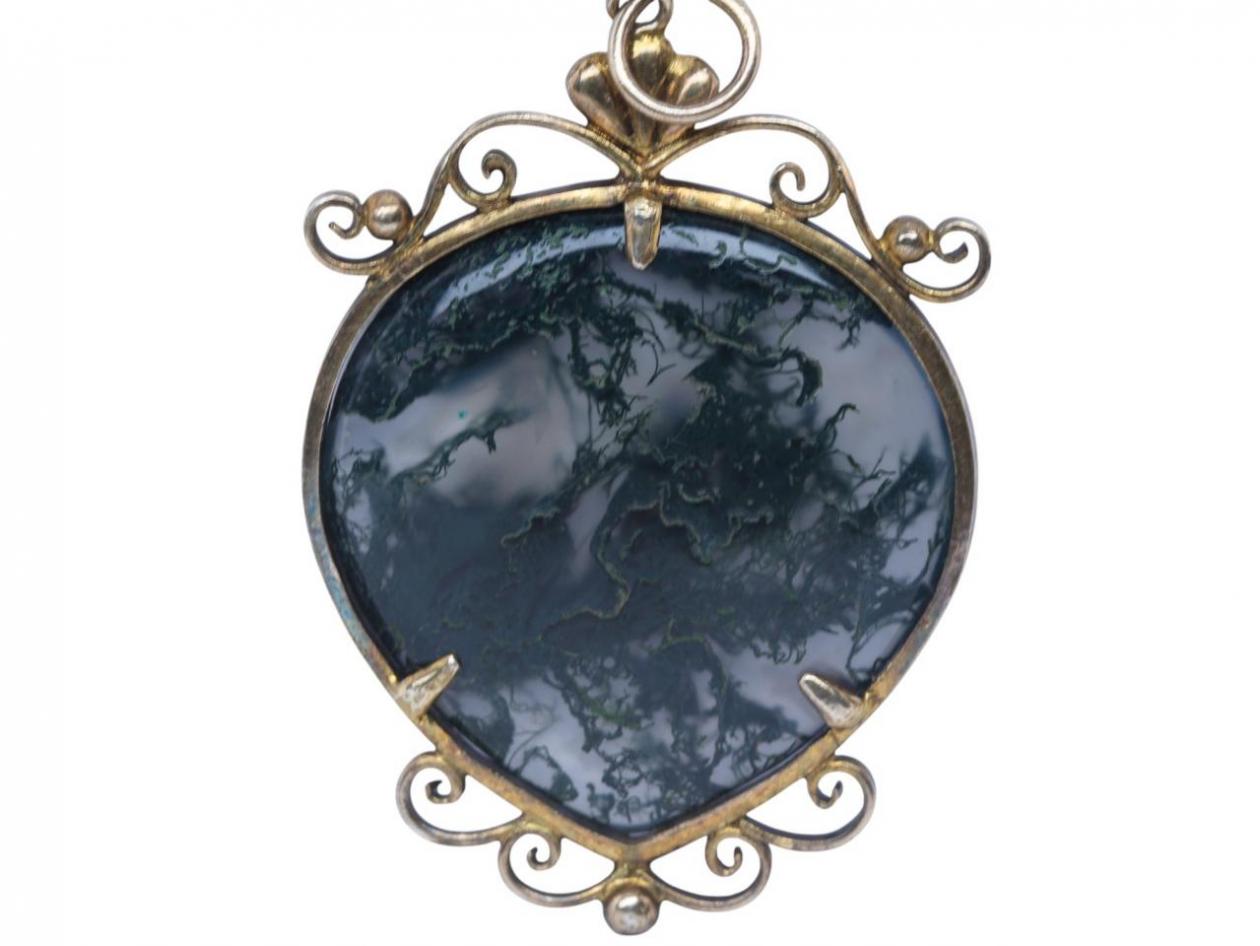 Victorian Moss Agate Pendant