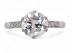 Vintage 2.00ct Transitional Cut Diamond Solitaire ring In Platinum