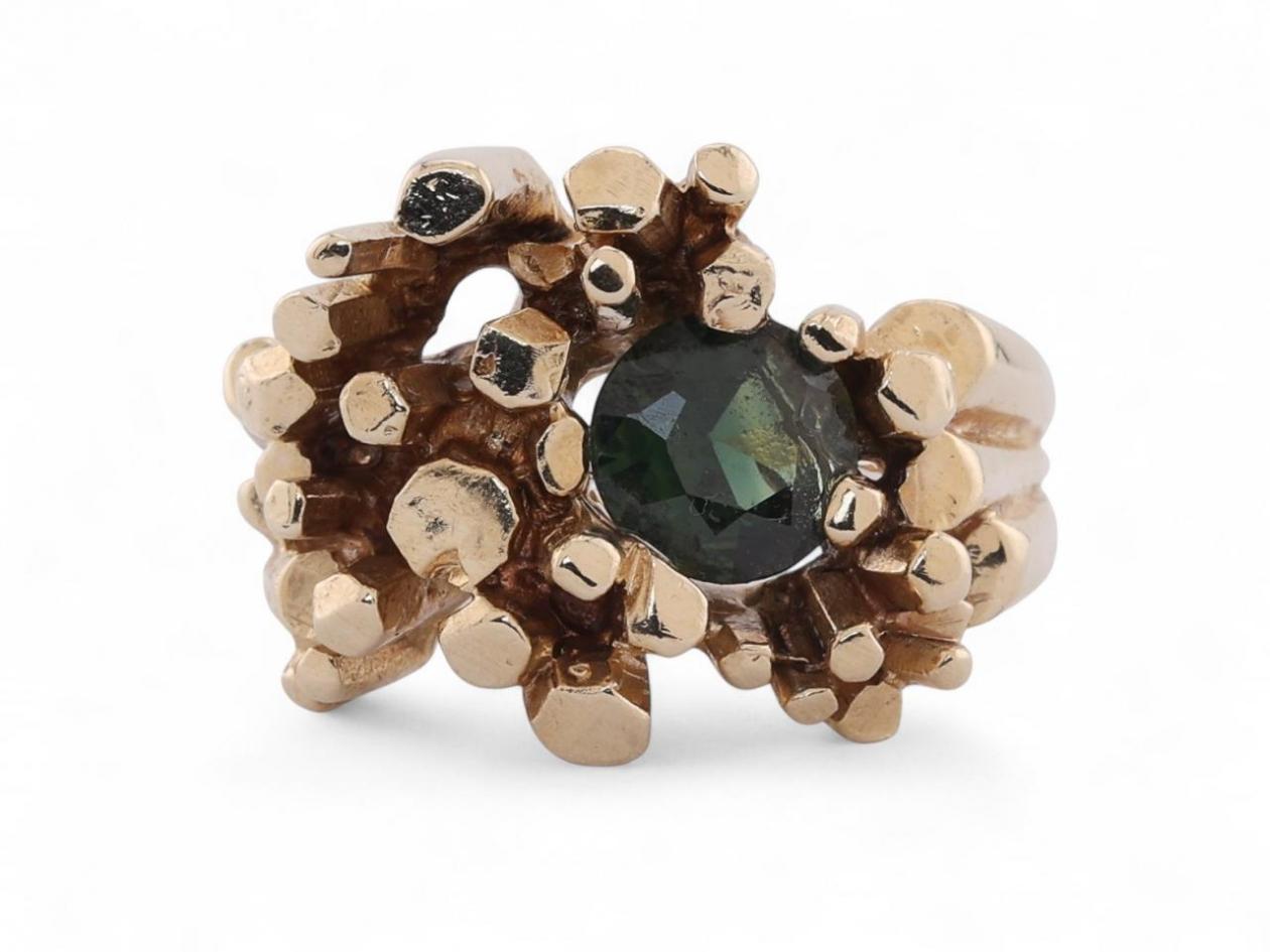 Gold Dress Ring with Tsavorite Garnet