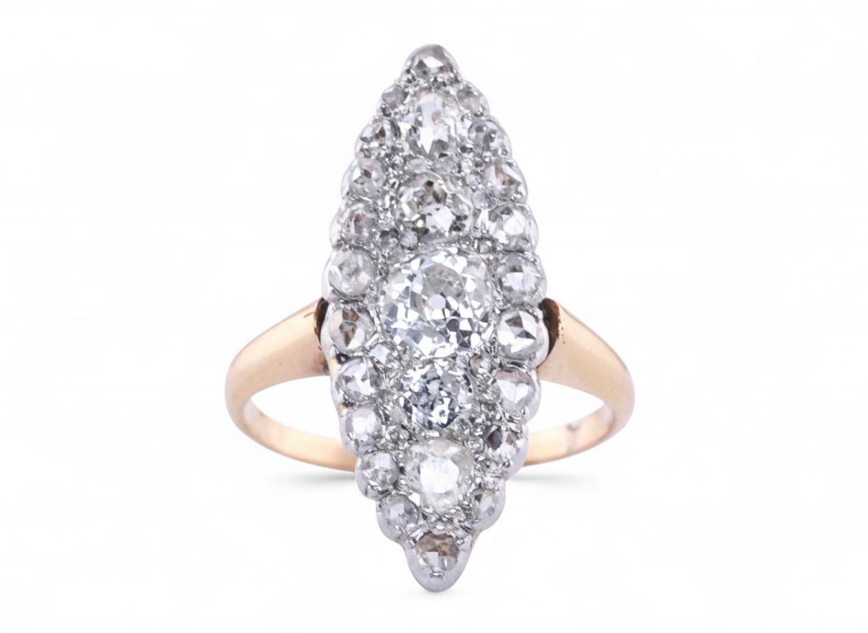 Diamond Marquise Cluster Ring