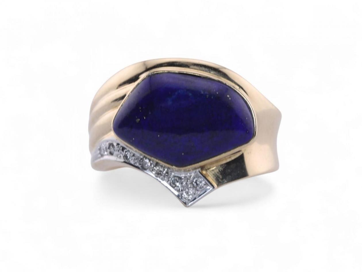 Lapis and Diamond Ring