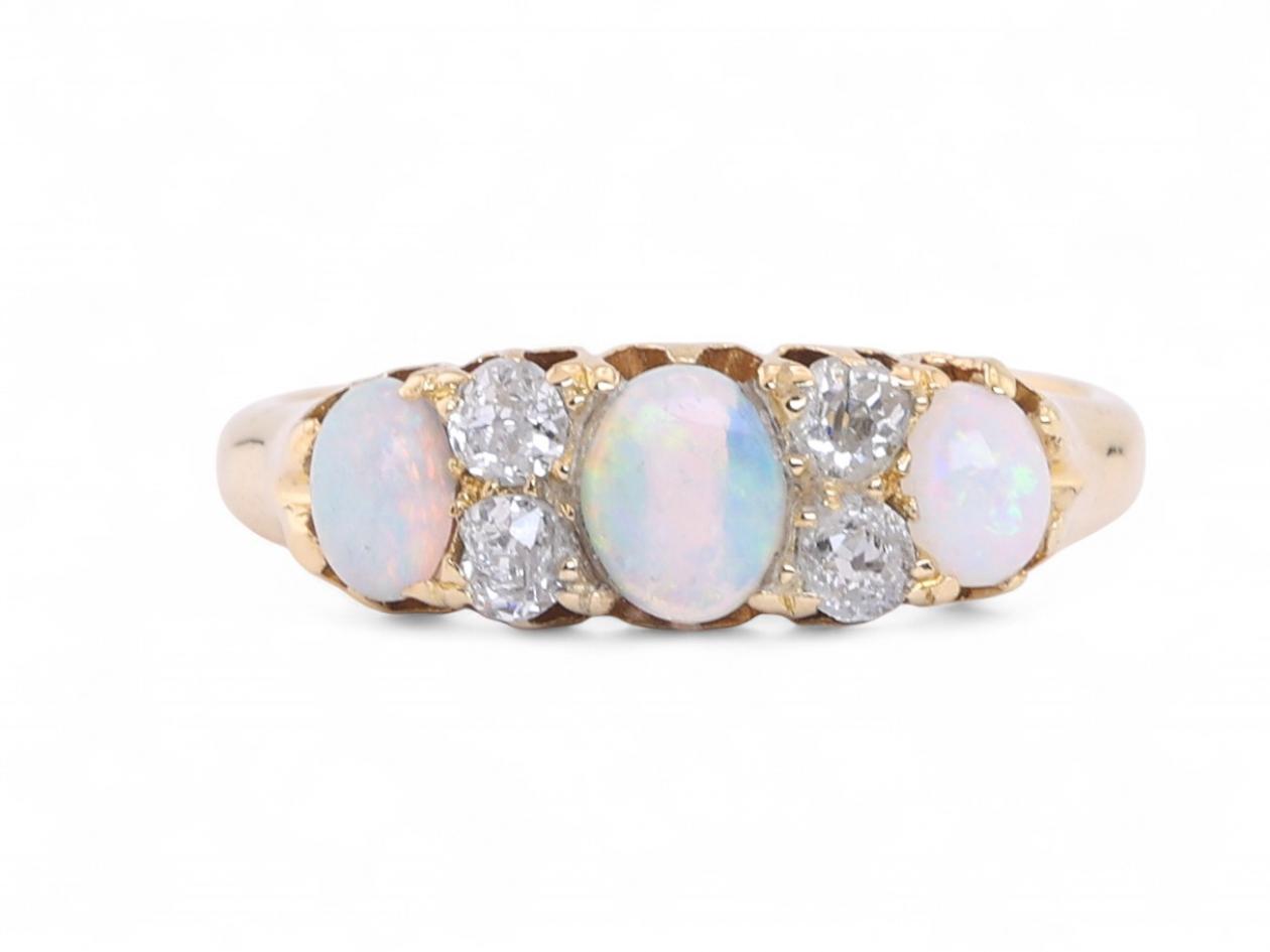 Opal and Diamond Ring