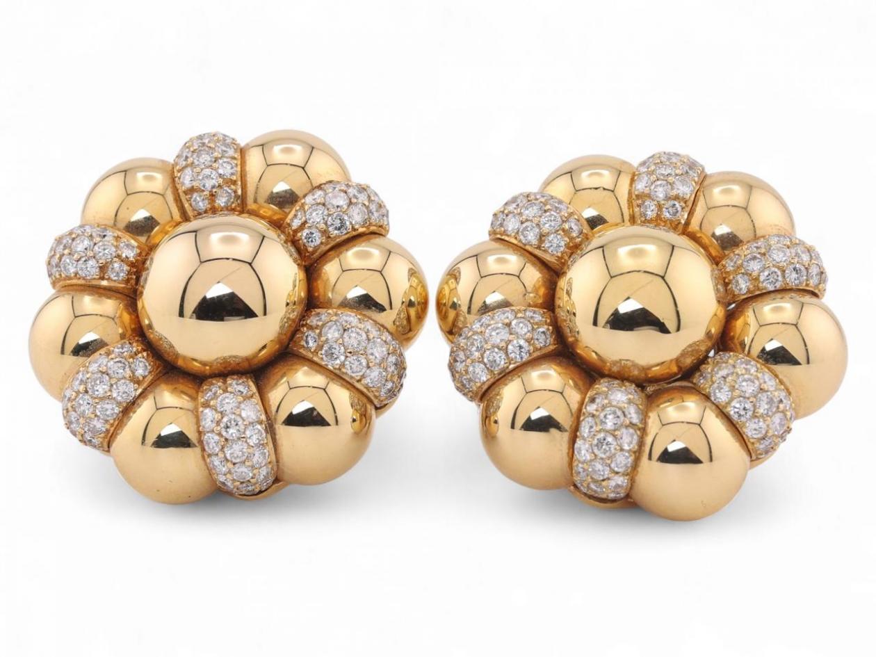 1980s Diamond French Earrings