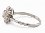 Vintage old mine diamond ring in 18kt white gold and platinum