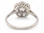 Vintage old mine diamond ring in 18kt white gold and platinum
