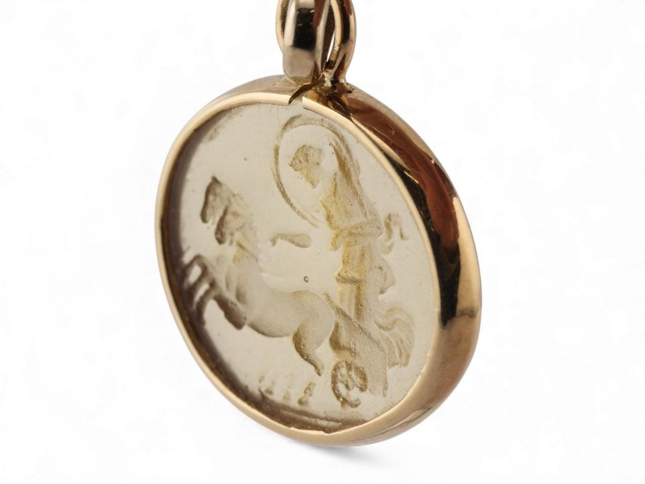 Antique Glass Intaglio Pendant