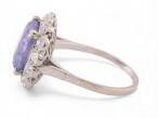 Vintage Purple Sapphire And Diamond Cluster Ring In Platinum