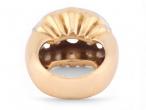 French 1950s Diamond Set Bombe Ring in Fluted 18kt Yellow Gold And Platinum