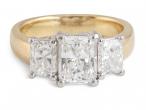 Radiant Cut Three Stone Diamond Ring