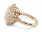 Antique Opal and Diamond Cluster Ring in 18kt Gold