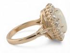 Antique Opal and Diamond Cluster Ring in 18kt Gold