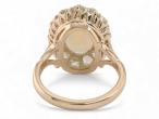 Antique Opal and Diamond Cluster Ring in 18kt Gold