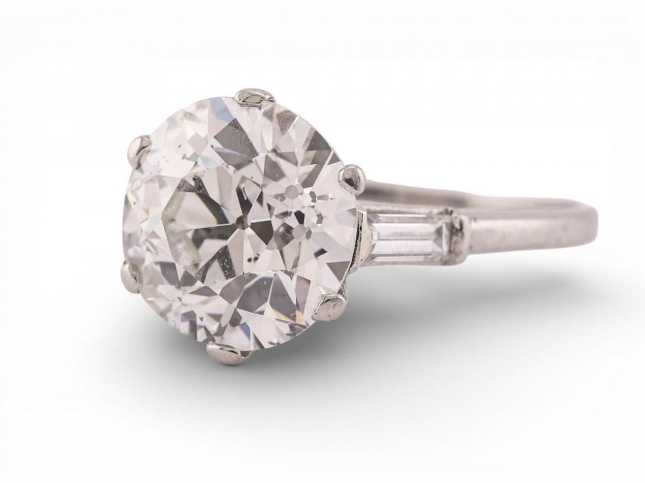 Old European cut diamond engagement ring