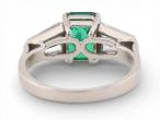 Vintage Emerald and Diamond Ring in 18kt White Gold