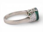 Vintage Emerald and Diamond Ring in 18kt White Gold