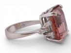 Vintage Imperial Topaz and Diamond Ring in 18kt White Gold
