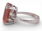 Vintage Imperial Topaz and Diamond Ring in 18kt White Gold