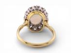 Vintage Opal and Diamond Cluster Ring in 18kt Gold