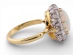 Vintage Opal and Diamond Cluster Ring in 18kt Gold