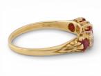 Victorian Ruby and Diamond Five-stone Ring in 18kt Yellow Gold