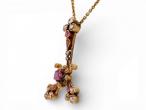 Victorian 18ct Gold Ruby and Diamond Pendant Necklace