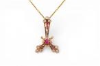 Victorian 18ct Gold Ruby and Diamond Pendant NecklaceVictorian 18ct Gold Ruby and Diamond Pendant NecklaceVictorian 18ct Gold Ruby and Diamond Pendant Necklace