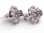 18ct White Gold Sapphire and Diamond Cluster Earrings