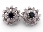 18ct White Gold Sapphire and Diamond Cluster Earrings18ct White Gold Sapphire and Diamond Cluster Earrings