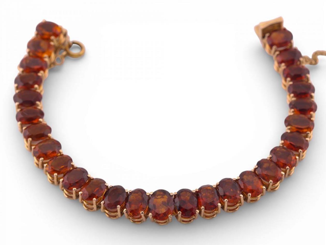 Gold Citrine Tennis Bracelet