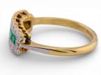 Art Deco 18ct Gold Emerald and Diamond Ring