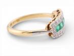 Art Deco 18ct Gold Emerald and Diamond Ring