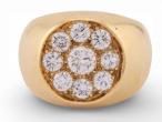 18ct Gold Diamond Cluster Signet Ring18ct Gold Diamond Cluster Signet Ring
