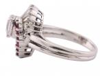 Oscar Heyman Platinum Pear Diamond and Ruby Ballerina Ring