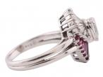 Oscar Heyman Platinum Pear Diamond and Ruby Ballerina Ring