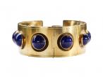 Gold and Lapis Lazuli Panel Bracelet