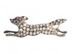 Victorian Diamond Running Dog Brooch