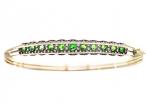 Demantoid Garnet and Diamond Bangle in Silver on 18ct GoldDemantoid Garnet and Diamond Bangle in Silver on 18ct Gold