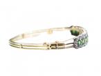 Demantoid Garnet and Diamond Bangle in Silver on 18ct Gold