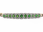 Demantoid Garnet and Diamond Bangle in Silver on 18ct Gold