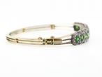 Demantoid Garnet and Diamond Bangle in Silver on 18ct Gold