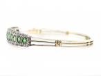 Demantoid Garnet and Diamond Bangle in Silver on 18ct Gold