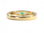 18ct Gold Emerald and Diamond Three Stone Band
