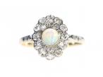Edwardian Opal and Diamond Cluster Ring